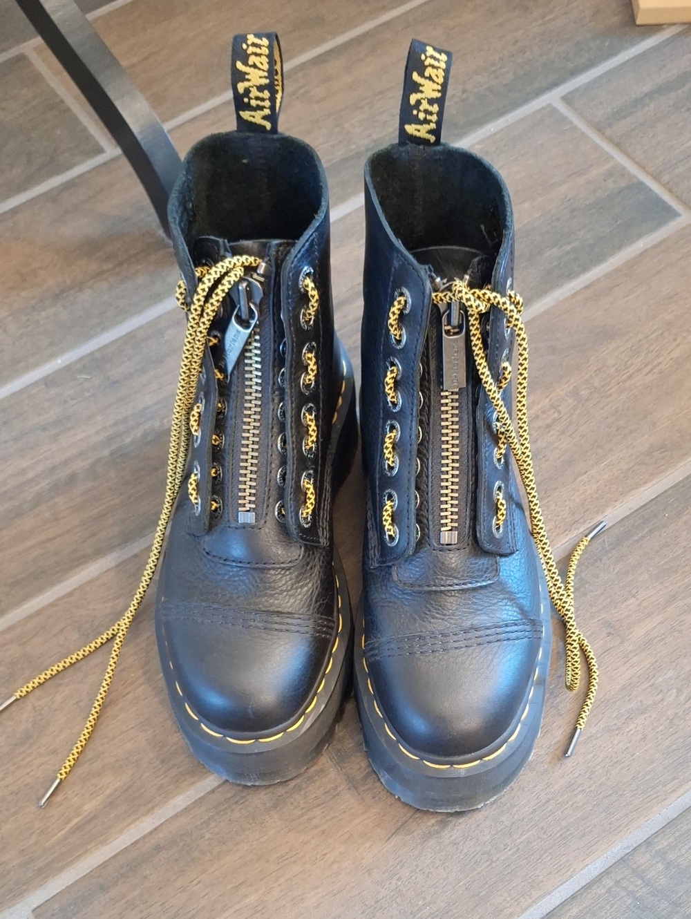 Dr. Martens Sinclair Max Platform Combat Boots Pisa Leather Black Size 7 - Picture 5 of 8